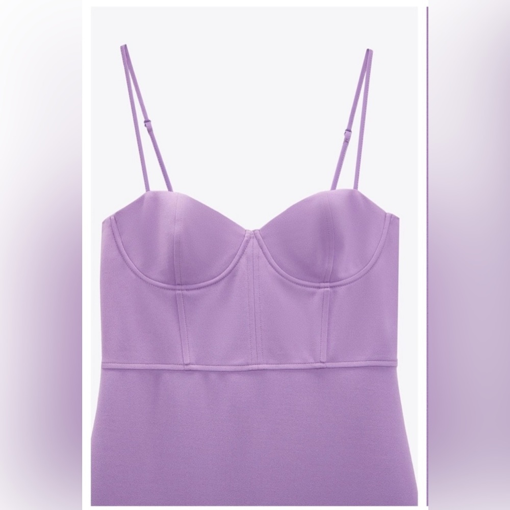 Zara Lilac Corset Midi Dress - Picture 4 of 8